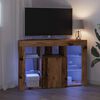 vidaXL Meuble TV LED d'Angle Bois ancien 100x40x68cm Bois d'ing&eacute;nierie