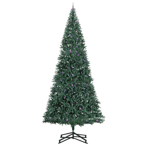 vidaXL Arbre de No&euml;l artificiel pr&eacute;-&eacute;clair&eacute; avec ensemble de boules