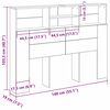 vidaXL Cabinet de T&ecirc;te de Lit Ch&ecirc;ne noir 140 x 19 x 103,5 cm