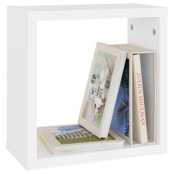 vidaXL &Eacute;tag&egrave;res cube murales 6 pcs blanc 30x15x30 cm