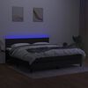 vidaXL Sommier &agrave; lattes de lit avec matelas LED Noir 160x200 cm Tissu