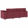 vidaXL Canap&eacute; 3 pcs Rouge Vent Tissu en lin m&eacute;lang&eacute;