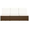 vidaXL Chaise longue convertible avec coussin Résine tressée Marron