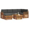 vidaXL Ensemble de canap&eacute; d'angle 7 pcs Naturel et Anthracite