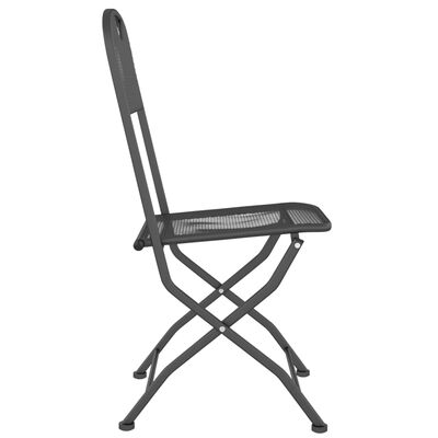 vidaXL Chaises pliables jardin lot de 4 Maille métallique Anthracite