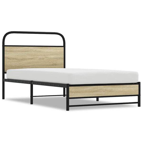 vidaXL Cadre de lit sans matelas 100x200 cm ch&ecirc;ne sonoma