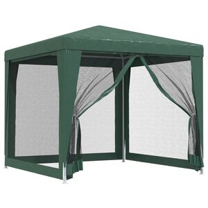 vidaXL Tente de f&ecirc;te avec 4 parois lat&eacute;rales en maille Vert 2.5x2.5 m