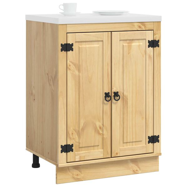 vidaXL Armoire avec &eacute;tag&egrave;re SKI Brun Miel 60 x 46 x 81,5 cm Pin massif