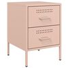 vidaXL Tables de chevet 2 pcs rose 36x39x50,5 cm acier