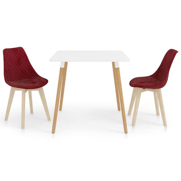 vidaXL Ensemble de salle &agrave; manger 3 pcs Rouge bordeaux