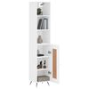 vidaXL Buffet haut Blanc 34,5x34x180 cm Bois d'ing&eacute;nierie
