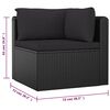 vidaXL Salon de jardin 9 pcs avec coussins R&eacute;sine tress&eacute;e Noir