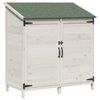 vidaXL Abri de jardin Blanc 106,5 x 56 x 113,5 cm Bois d'ing&eacute;nierie