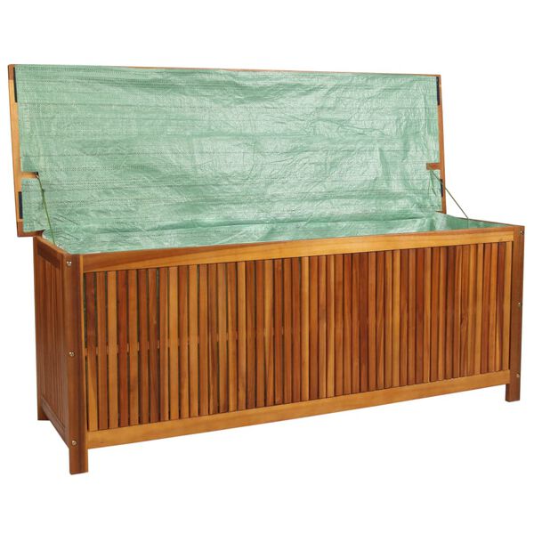 vidaXL Bo&icirc;te de rangement de jardin 150x50x58 cm bois d'acacia solide