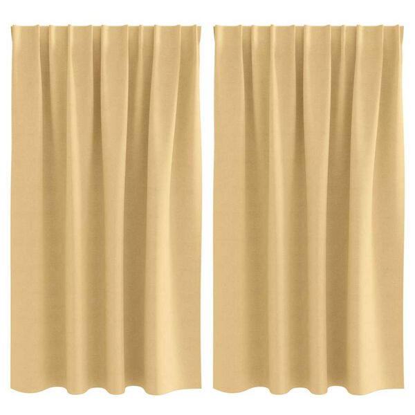 vidaXL Rideaux occultants avec anneaux 2 pcs Beige 140 x 140 cm