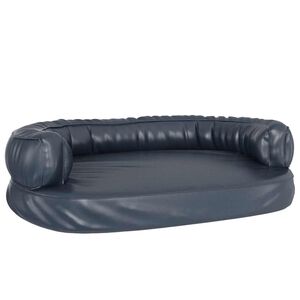vidaXL Lit pour chien ergonomique Mousse Bleu fonc&eacute; 88x65cm Similicuir
