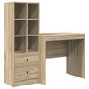 vidaXL Bureau avec tiroir avec &eacute;tag&egrave;re 2 pcs Ch&ecirc;ne Sonoma