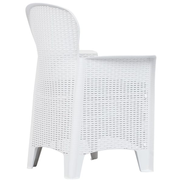 vidaXL Chaise de jardin lot de 2 coussin Blanc Plastique Aspect rotin