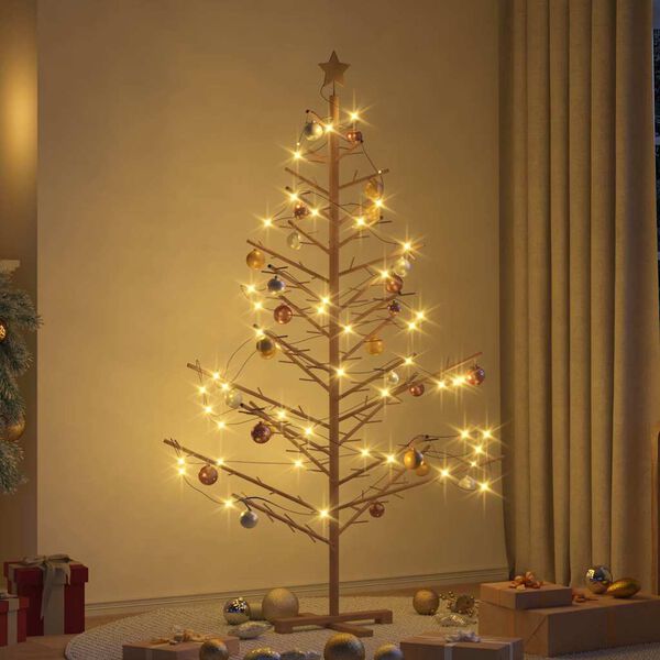 vidaXL Arbre de No&euml;l en bois Marron 180 cm Bois massif en pin