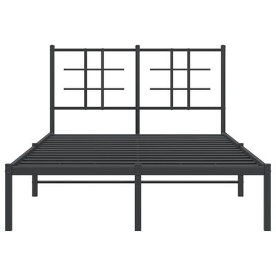 vidaXL Cadre de lit métal sans matelas avec tête de lit noir 120x200cm