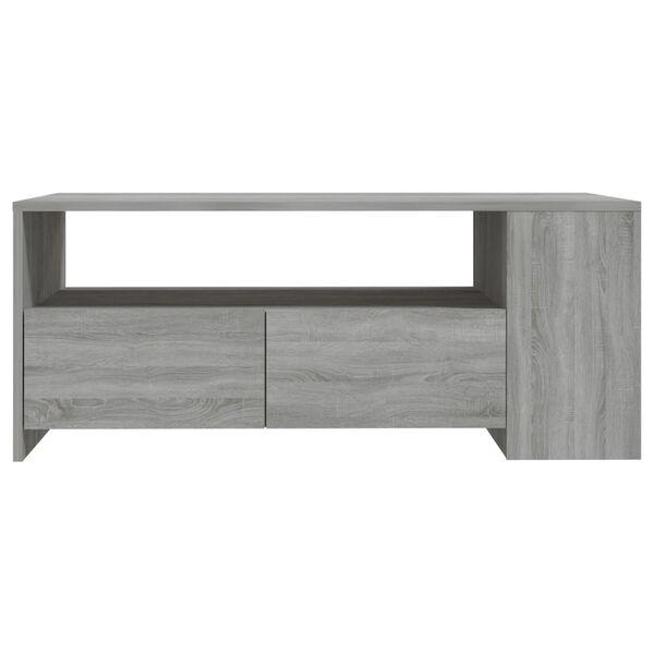 vidaXL Table basse sonoma gris 102x55x42 cm bois d'ingénierie