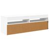 vidaXL Meuble TV avec lumi&egrave;res LED blanc 120x35x40 cm