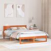 vidaXL Cadre de lit avec t&ecirc;te de lit Brun cire 160 x 200 cm Pin massif