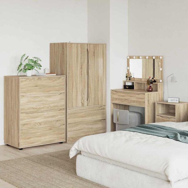 vidaXL Armoires de rangement 2 pcs Ch&ecirc;ne Sonoma 80 x 48 x 105 cm