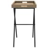 vidaXL Table &agrave; plateau pliable beige 65x40x75 cm r&eacute;sine tress&eacute;e