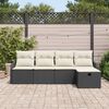 vidaXL Ensemble de canap&eacute; de jardin avec coussin 5 pcs Noir Poly rotin