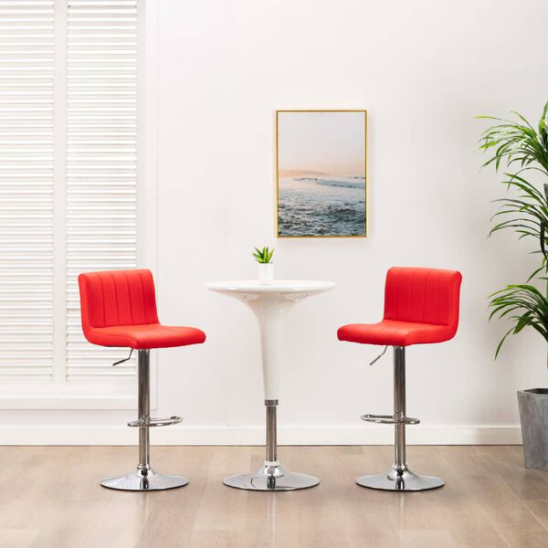 vidaXL Tabourets de bar lot de 2 rouge similicuir