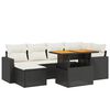 vidaXL Salon de jardin 7 pcs avec coussins noir r&eacute;sine tress&eacute;e