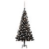 vidaXL Arbre de No&euml;l artificiel pr&eacute;-&eacute;clair&eacute; et boules noir 150 cm PVC