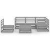 vidaXL Salon de jardin 6 pcs gris bois de pin massif
