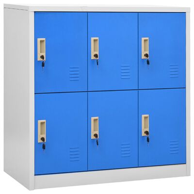 vidaXL Armoires à casiers 2 pcs Gris clair et bleu 90x45x92,5 cm Acier