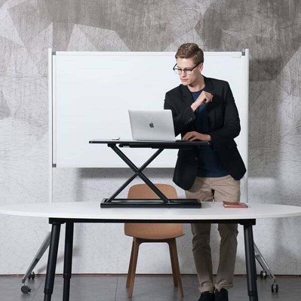 ErgoLine Support r&eacute;glable de bureau Aluminium Noir