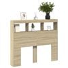 vidaXL Armoire t&ecirc;te de lit avec LED ch&ecirc;ne sonoma 120x17x102 cm
