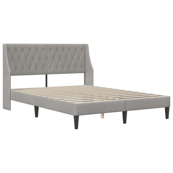 vidaXL Cadre de lit avec t&ecirc;te de lit Gris clair 140 x 190 cm Velours