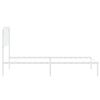 vidaXL Cadre de lit m&eacute;tal sans matelas et t&ecirc;te de lit blanc 100x190 cm