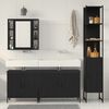 vidaXL Ensemble de mobilier de salle de bain avec &eacute;tag&egrave;re 4 pcs Noir