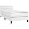 vidaXL Sommier &agrave; lattes de lit avec matelas Blanc 90x190 cm Similicuir