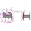 vidaXL Ensemble &agrave; manger de jardin avec coussins 3 pcs Noir