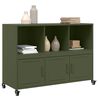 vidaXL Buffet vert olive 100,5x39x72 cm acier