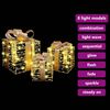 vidaXL Bo&icirc;te Cadeau avec 60 LED 3 pcs Blanc chaud 20 x 20 x 20 cm PET