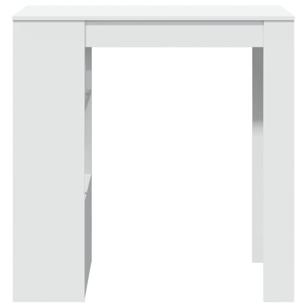 vidaXL Table de bar avec &eacute;tag&egrave;res blanc bois d'ing&eacute;nierie