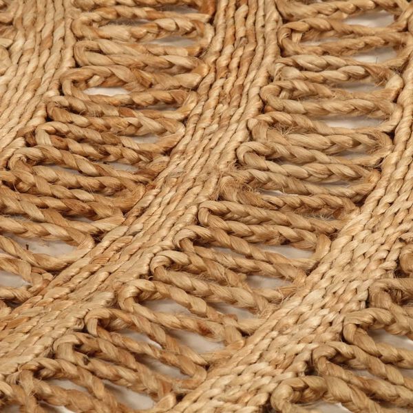 vidaXL Tapis Jute tress&eacute; &agrave; la main 90 cm Rond