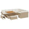 vidaXL Ensemble de canap&eacute; de jardin 12 pc Beige polyrotin