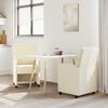 vidaXL Chaises de Salle &agrave; Manger avec Roues avec des roues 2 pcs Cr&egrave;me