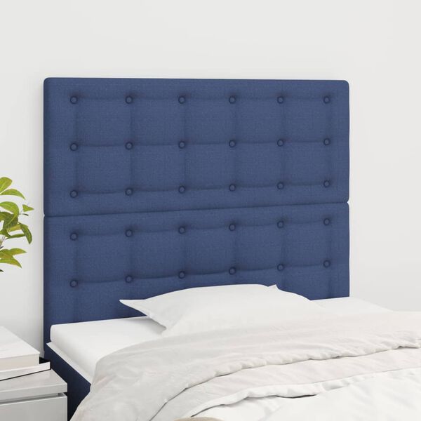 vidaXL T&ecirc;te de lit Bleu 100x5x118/128 cm Tissu