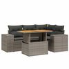vidaXL Salon de jardin 5 pcs avec coussins gris r&eacute;sine tress&eacute;e